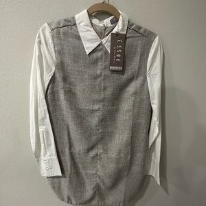 Essue grey and white long sleeve dress